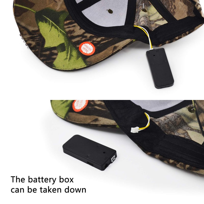 UltraKey Hands Free Rechargeable LED Baseball Cap Hat for Outdoor Party Camouflage - Image 3